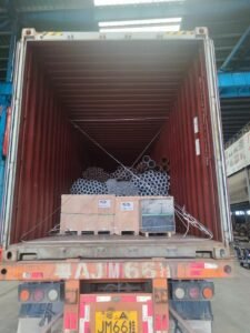 mixed steel products loaded in one container for project supply