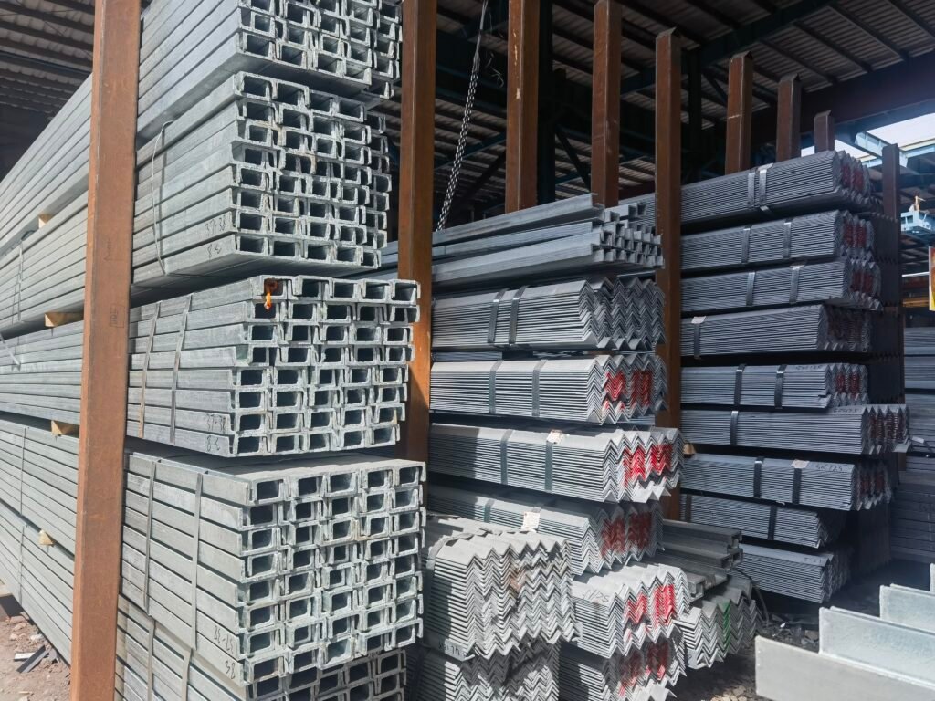 structural steel materials including angle bar and channel