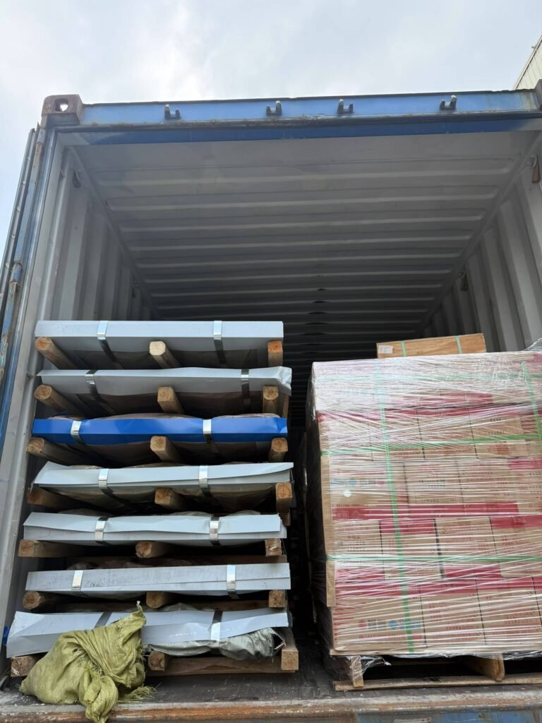 loading container for export to Africa