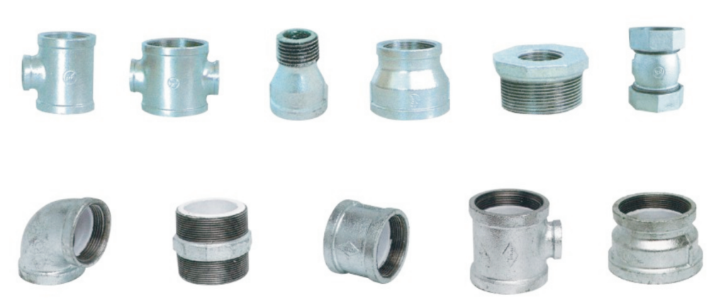 Full range of threaded fire protection pipe fittings including elbows tees couplings unions and caps