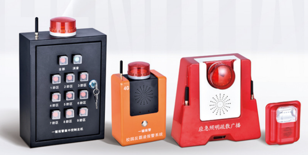 fire alarm system with smoke detector and control panel