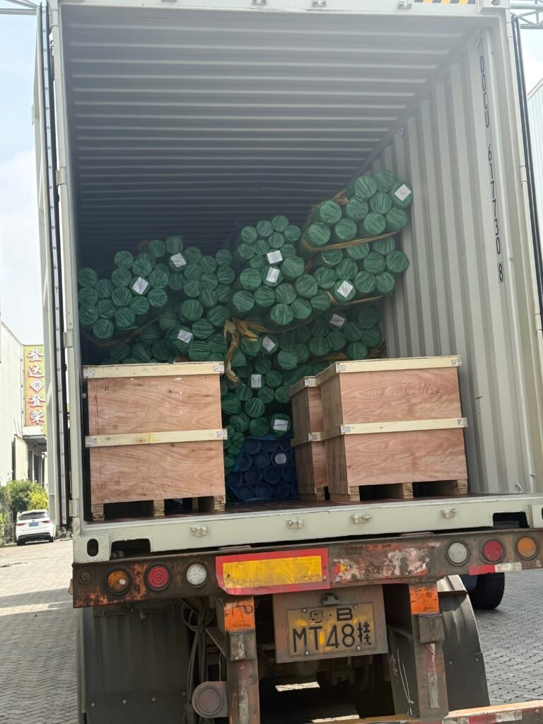fire protection materials loaded in container for export shipment