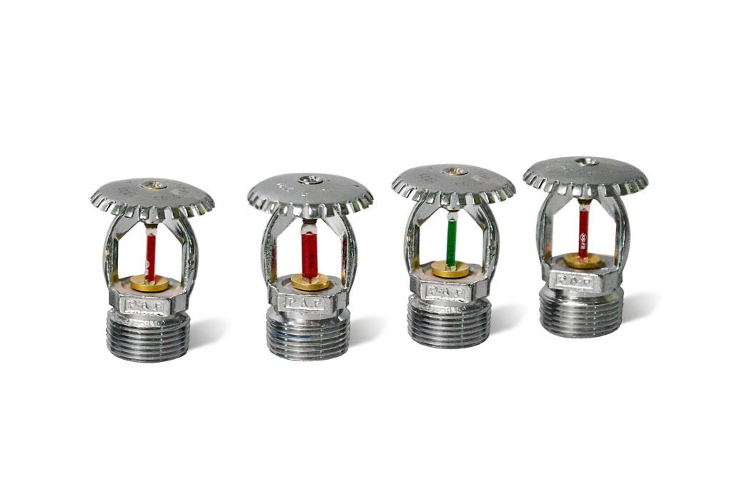 Fire sprinkler heads upright and pendent types for automatic fire protection systems