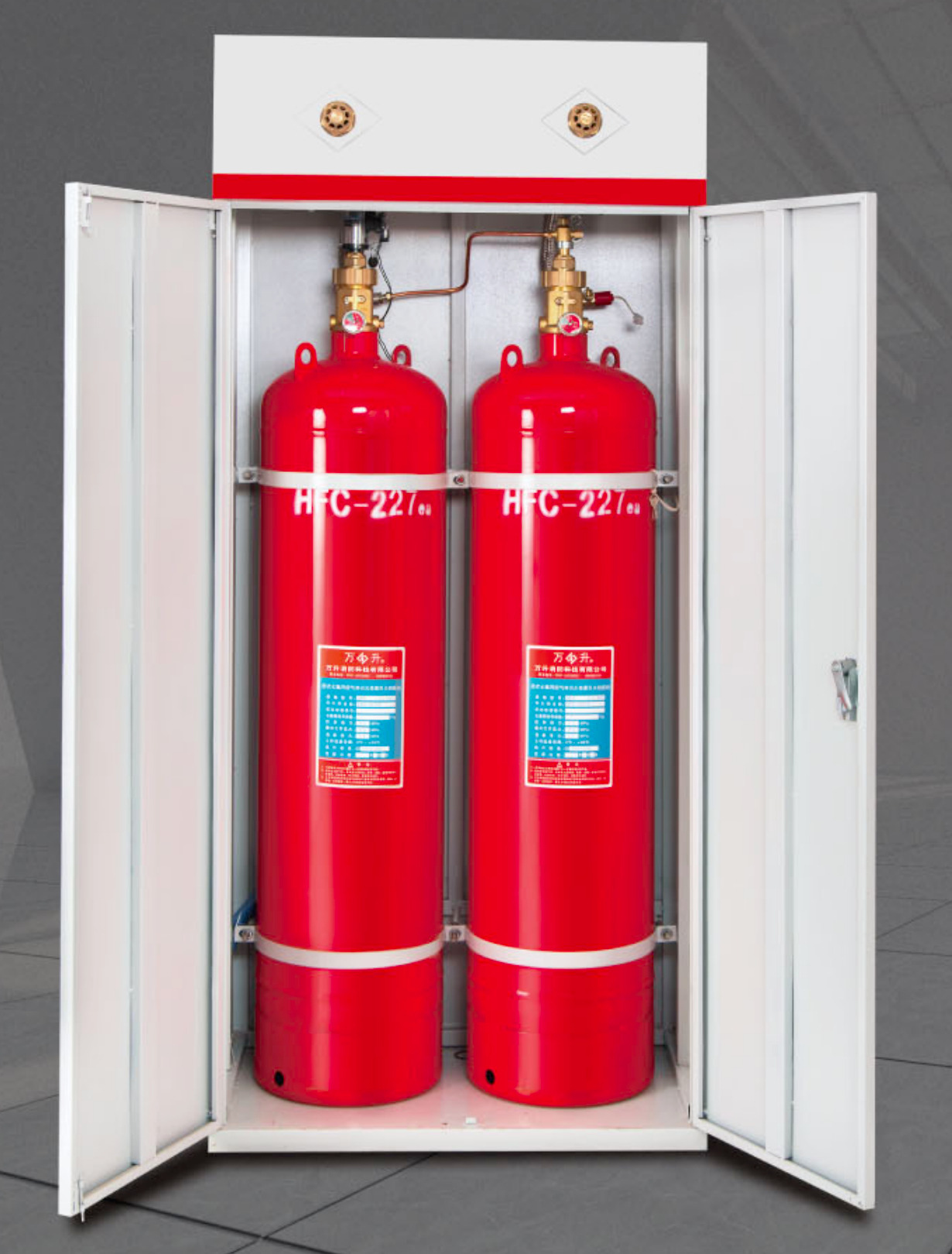 FM200 double cylinder cabinet fire suppression system for server room and electrical equipment protection
