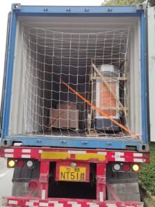 FM200 fire suppression system container loading for export shipment with secured cargo and professional packing
