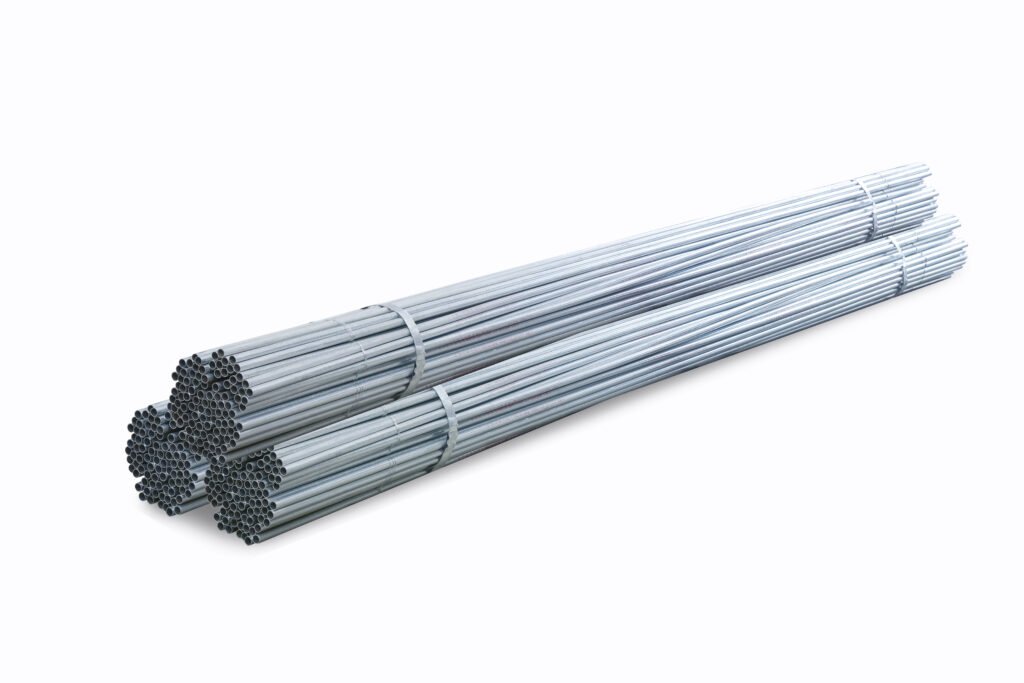 Bundled galvanized steel electrical conduit pipes for wiring protection