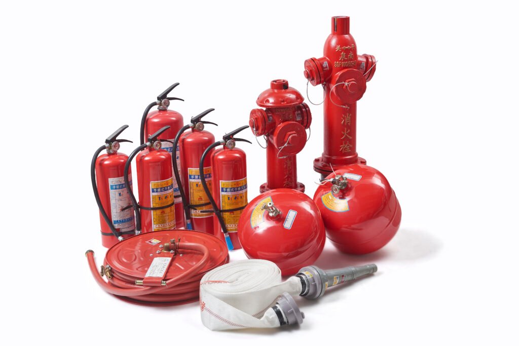 Fire hydrant, fire hose reel, fire hose and portable fire extinguishers for fire protection systems