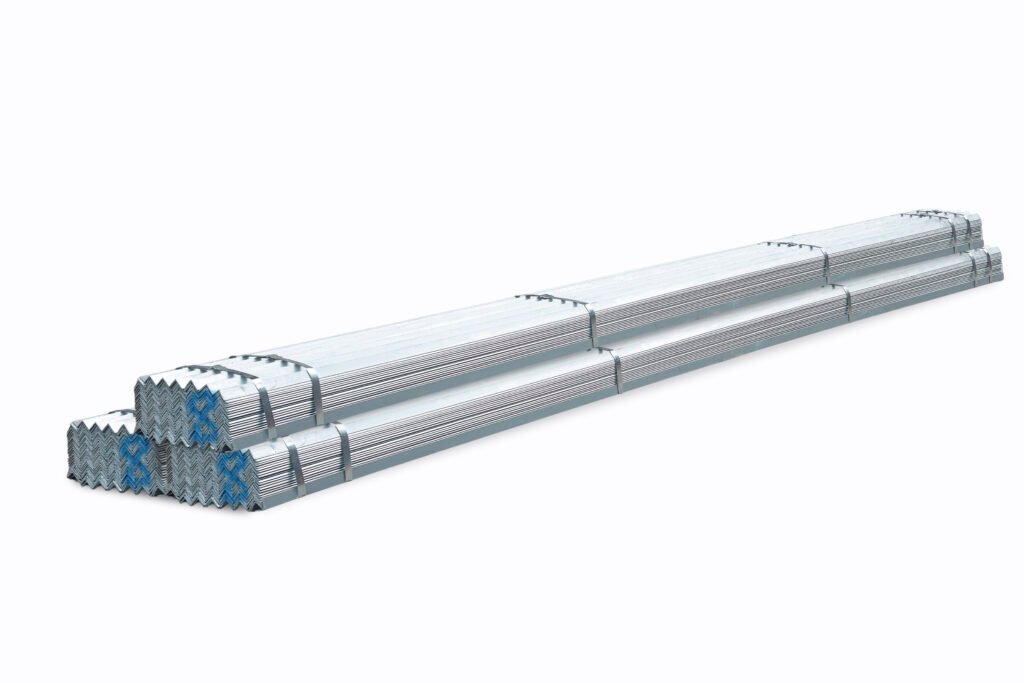 Galvanized steel angle bars for construction, steel structure and industrial fabrication projects
