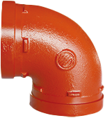 90 degree grooved elbow fitting for fire protection piping