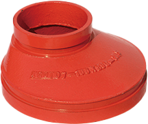 Grooved eccentric reducer fitting for fire protection systems