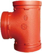 Grooved equal tee fitting for fire sprinkler piping systems